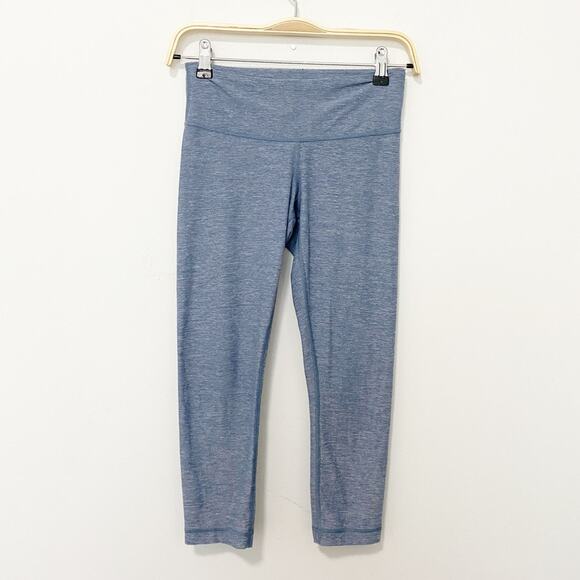 Lululemon Blue Crop Wunder Under Crop Leggings Size 4 - Picture 1 of 5